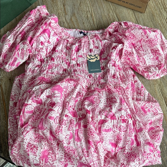 TUCKERNUCK RO'S GARDEN SOLD OUT!! Pink Anaplois Percy Midi Dress XL NWT GORGEOUS - Picture 6 of 10